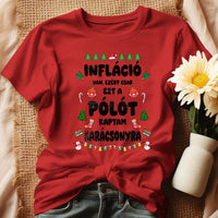 Inflációs karácsonyi női póló vicces felirattal
