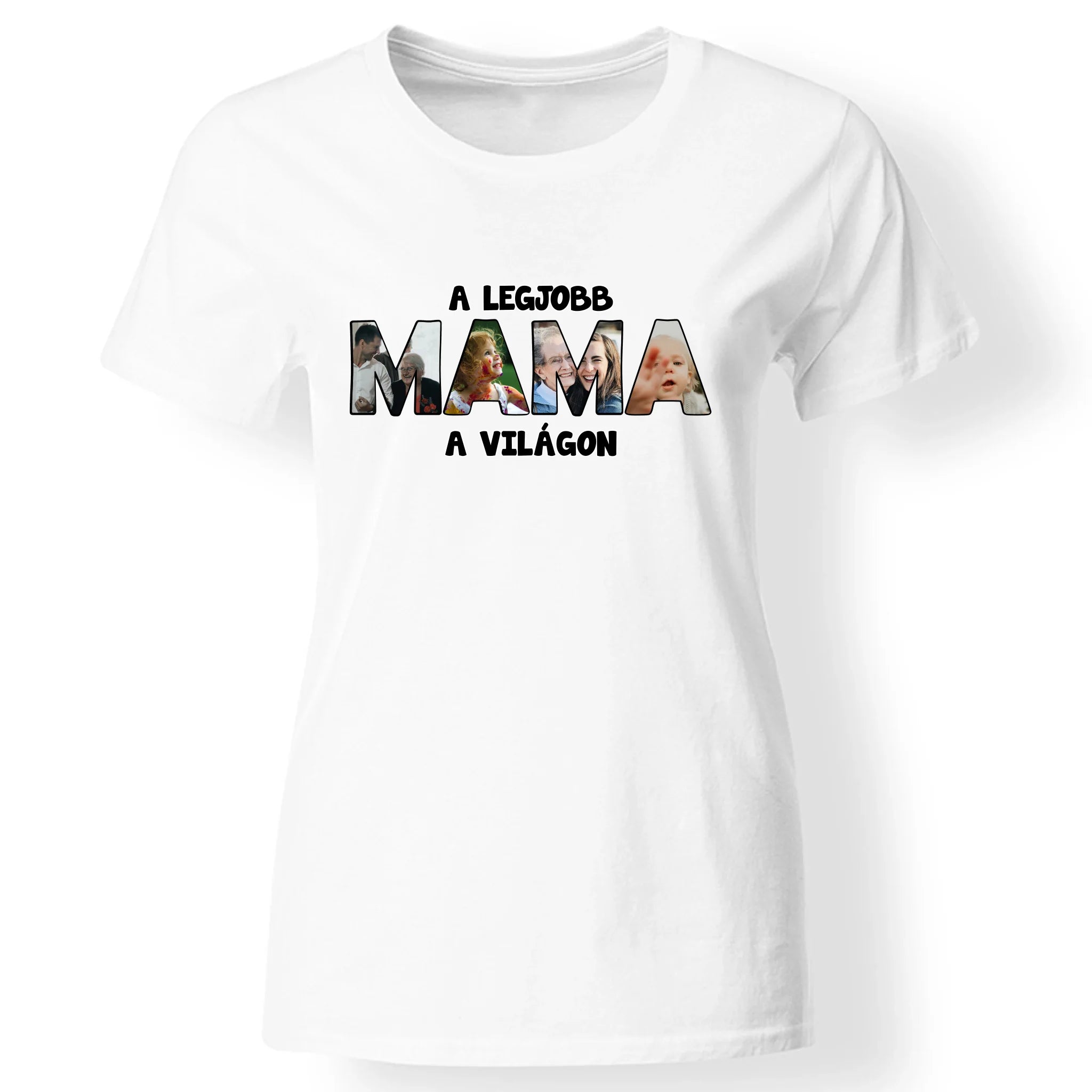 Mama formájú egyedi fényképes női póló