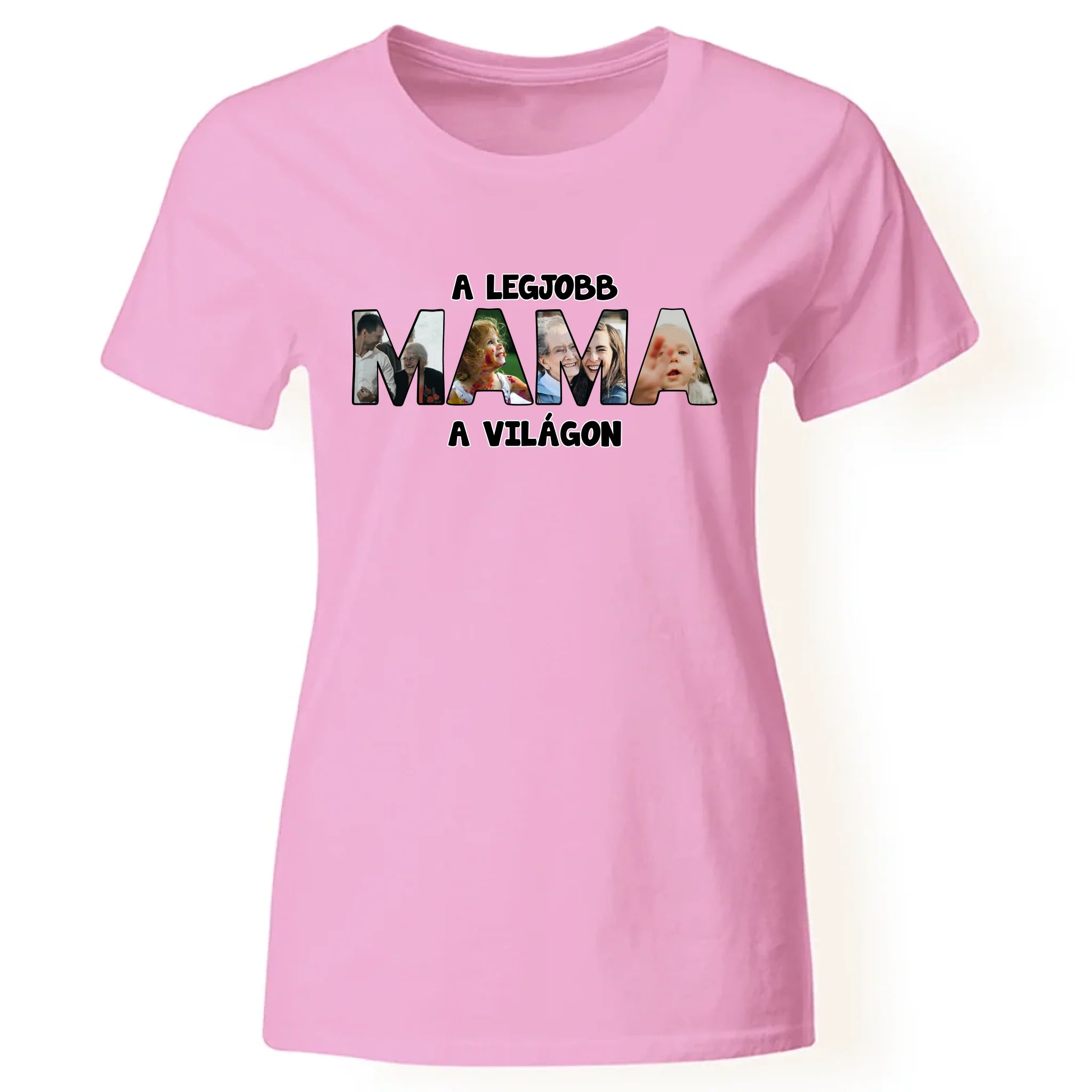 Mama formájú egyedi fényképes női póló