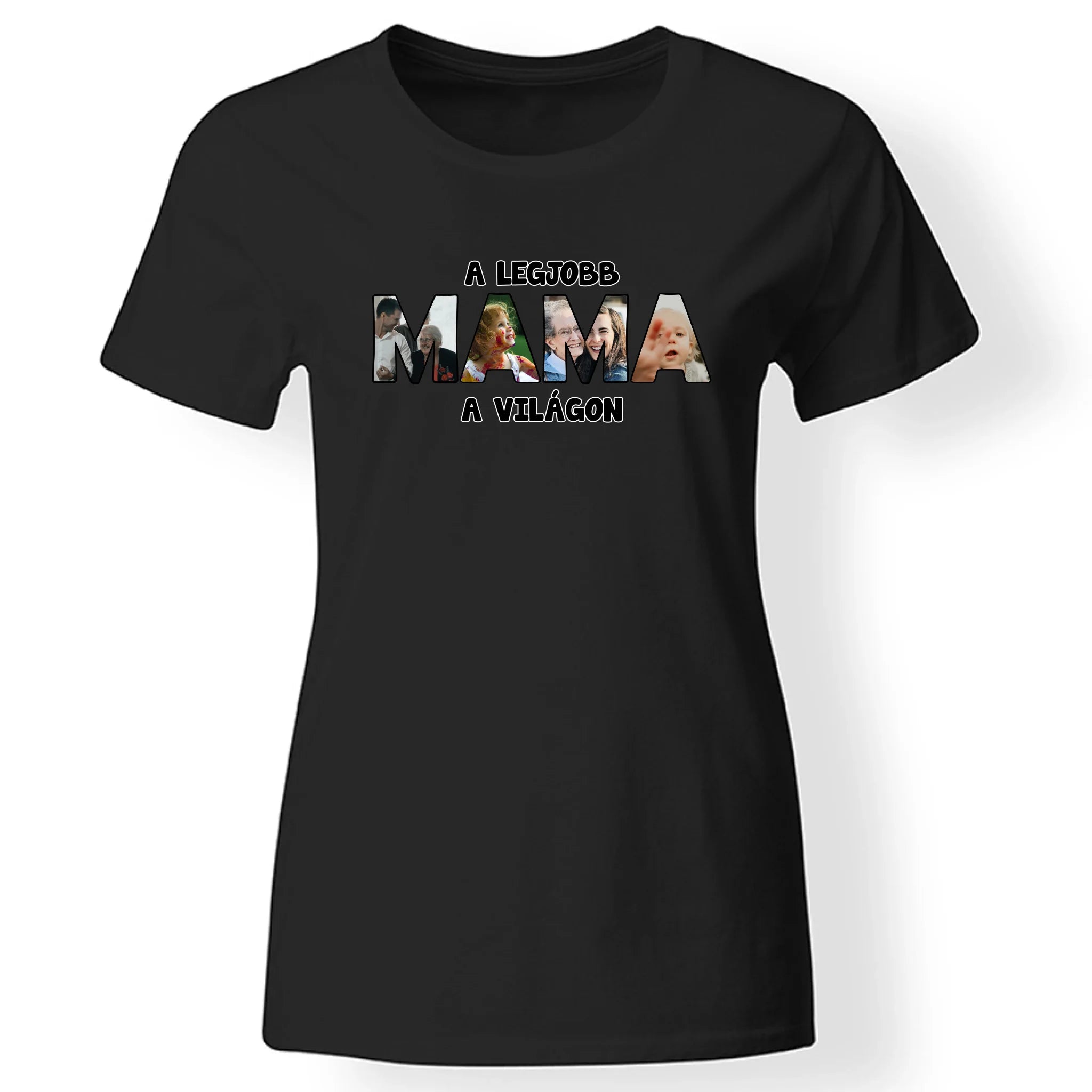 Mama formájú egyedi fényképes női póló