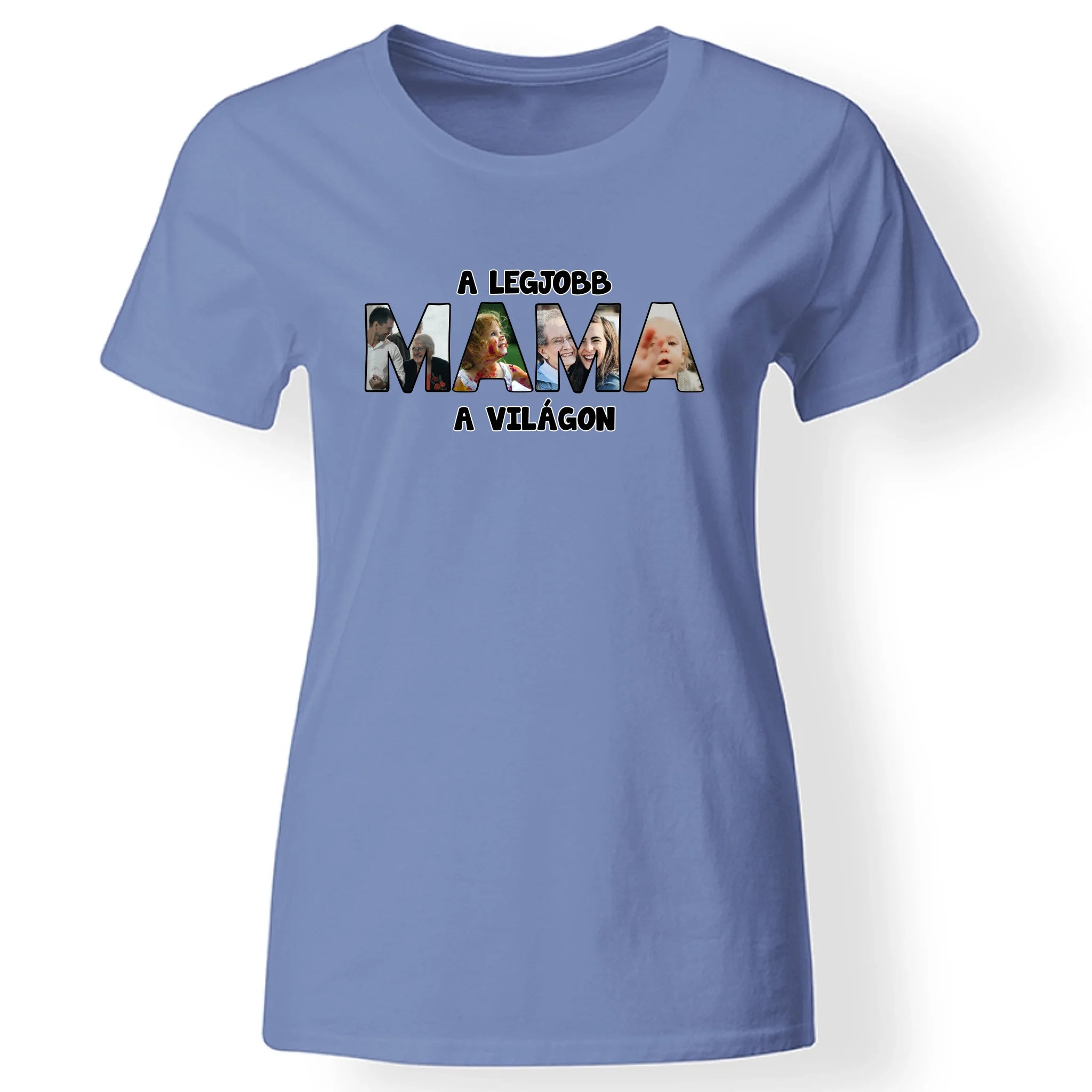 Mama formájú egyedi fényképes női póló