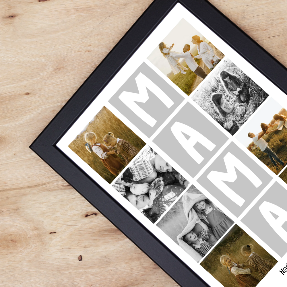8 fényképes fotókollázs falikép - egyedi ajándék nagymamáknak