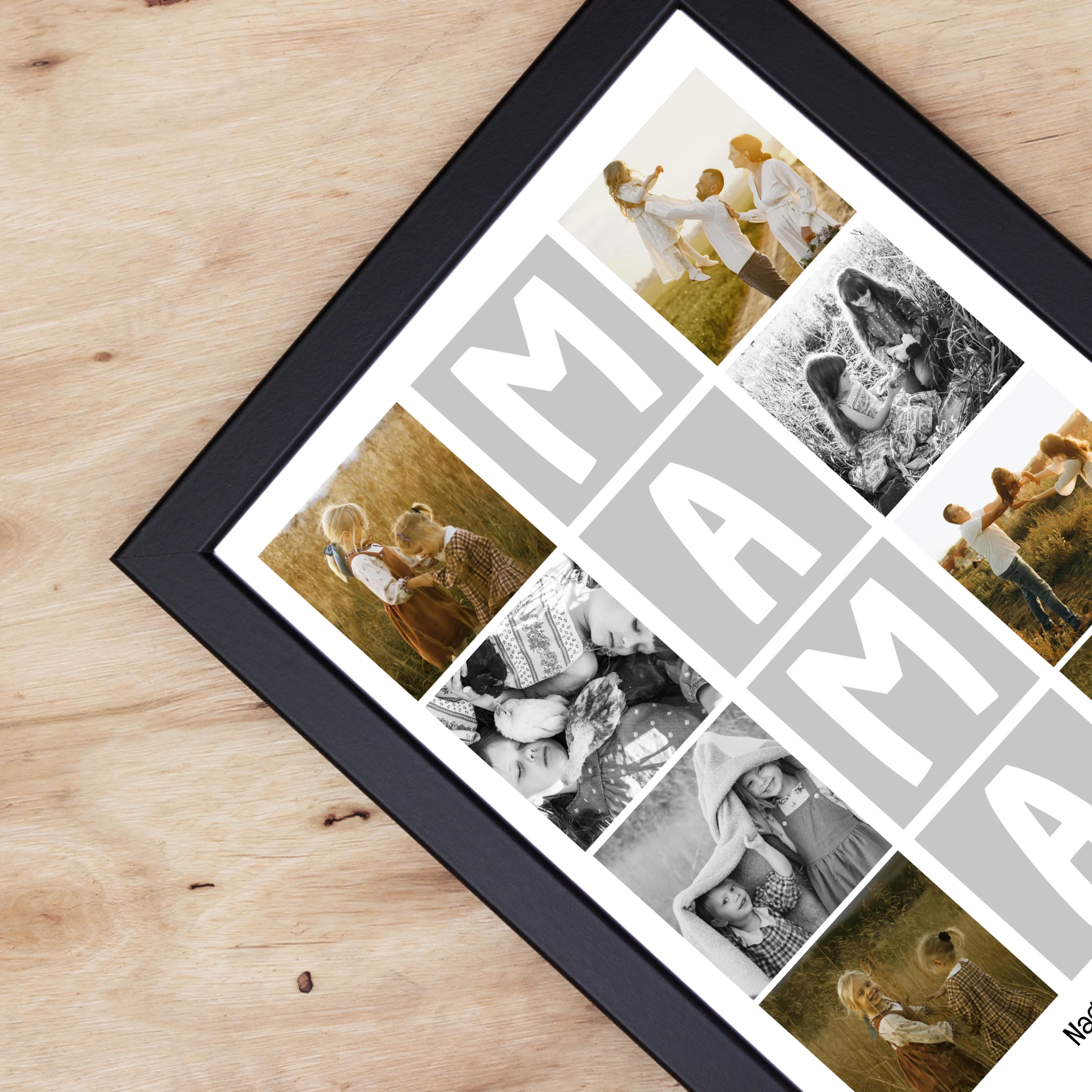 8 fényképes fotókollázs falikép - egyedi ajándék nagymamáknak