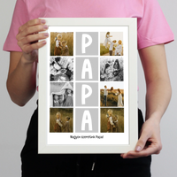 8 fényképes fotókollázs falikép - egyedi ajándék nagypapáknak