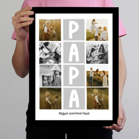 8 fényképes fotókollázs falikép - egyedi ajándék nagypapáknak