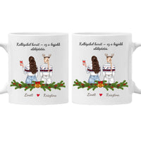 Karácsonyi bögre kollégának szerkeszthető karakterekkel