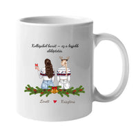 Karácsonyi bögre kollégának szerkeszthető karakterekkel