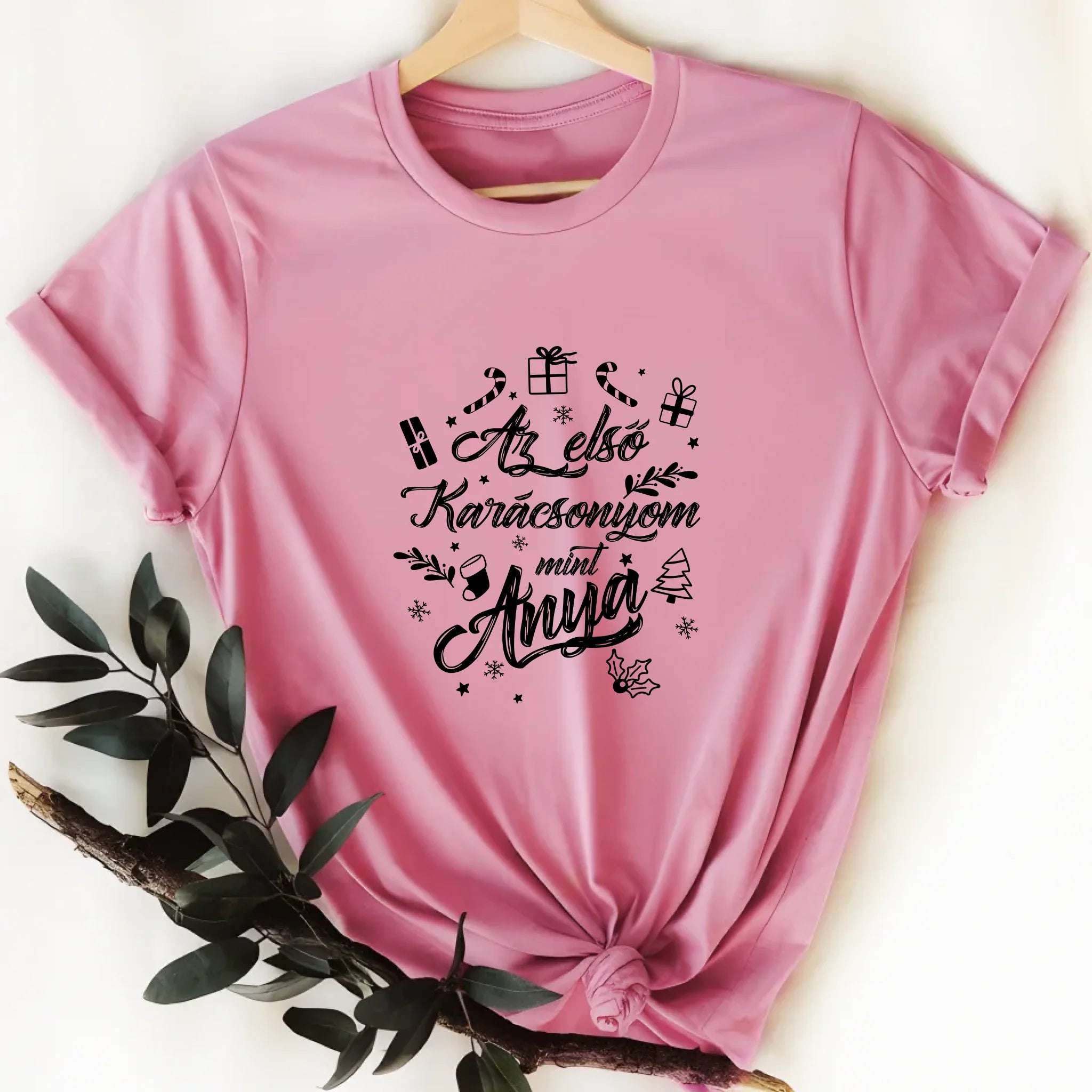 Az első karácsonyom mint anya póló -egyedi ajándék anyáknak