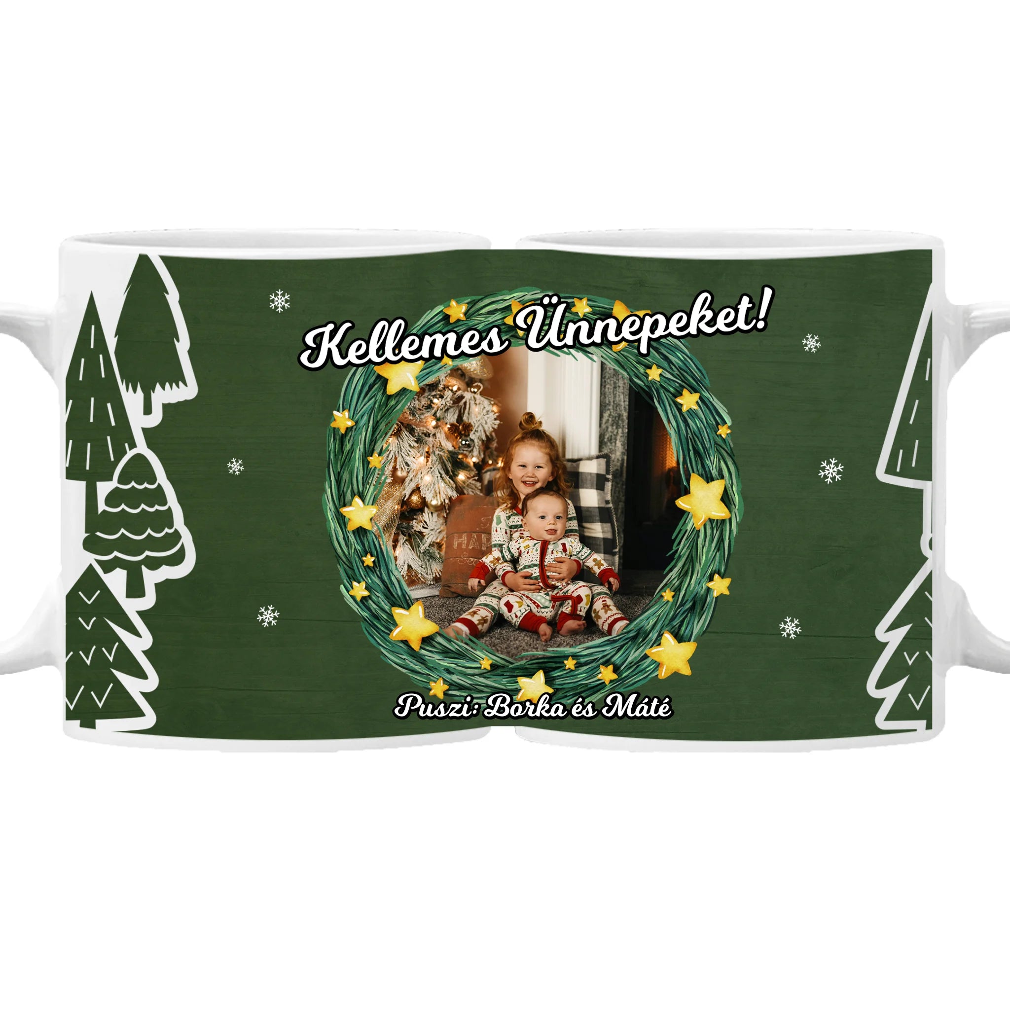 Egyedi karácsonyi bögre saját képpel és felirattal