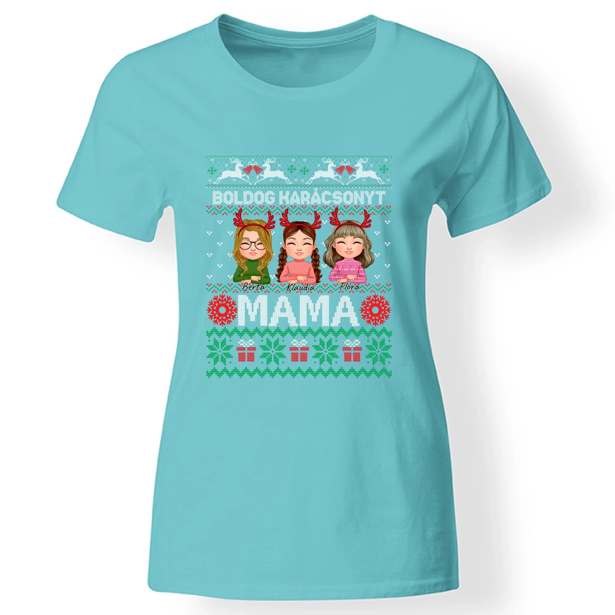 Boldog Karácsonyt Mama póló szerkeszthető karakterekkel -egyedi ajándék nagymamáknak
