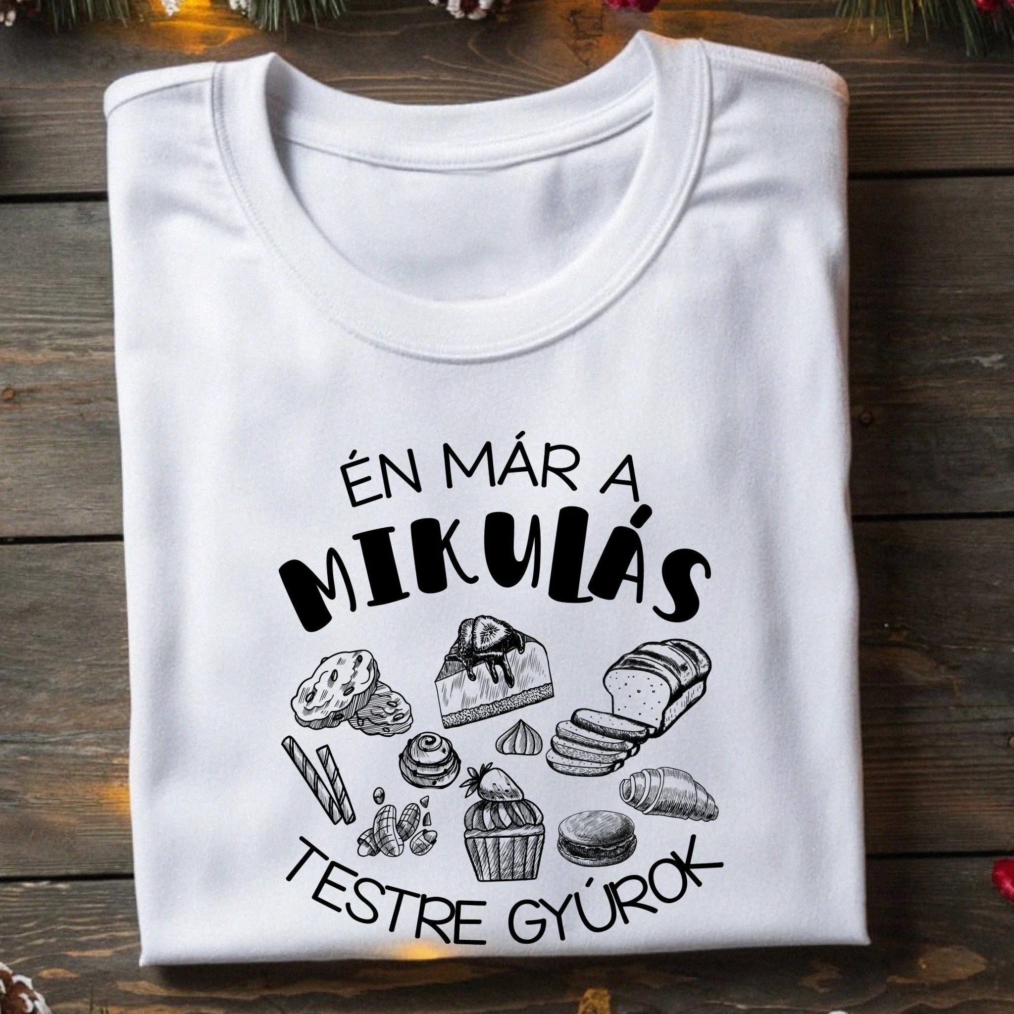 Mikulás testre gyúrok karácsonyi ajándék póló- vicces póló férfiaknak