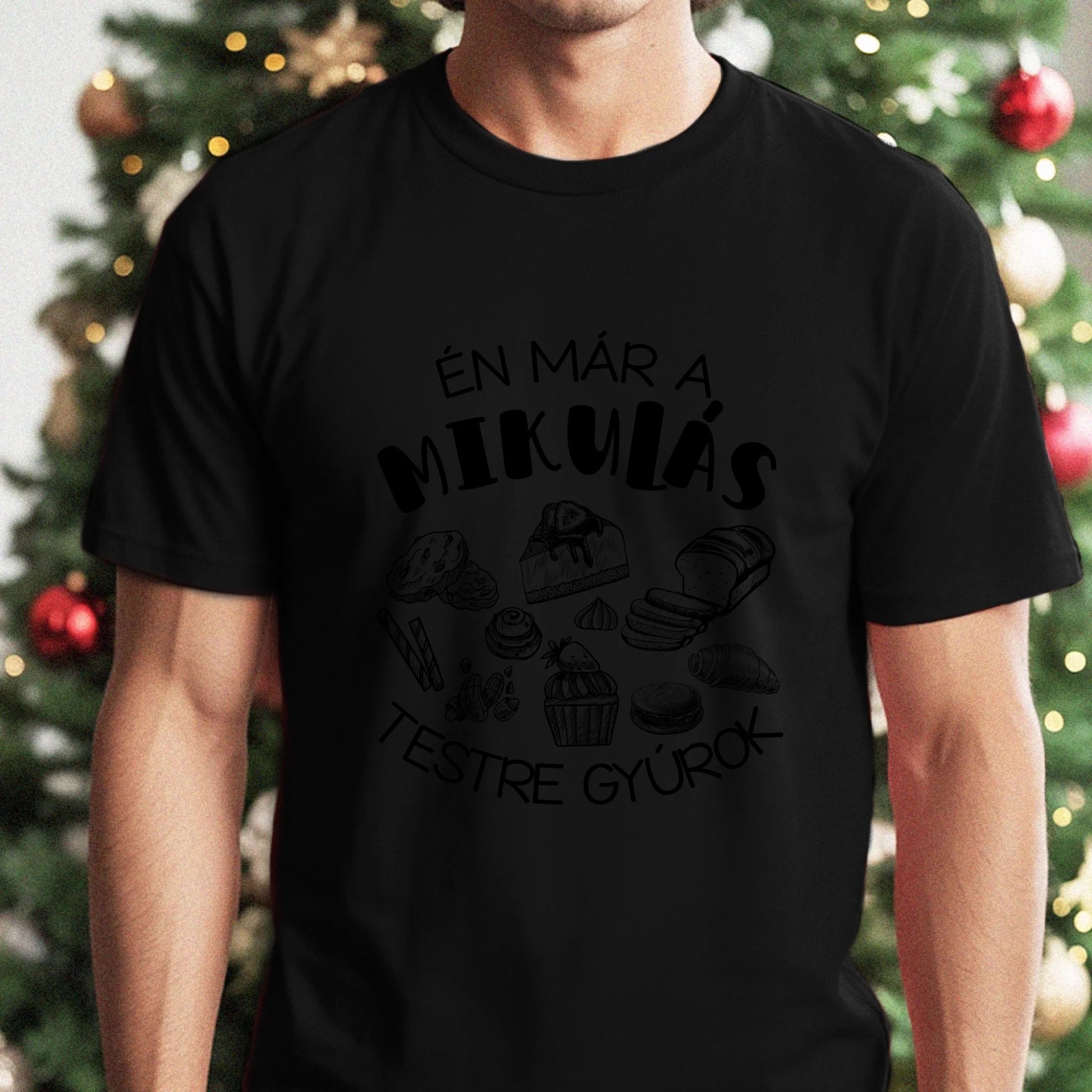 Mikulás testre gyúrok karácsonyi ajándék póló- vicces póló férfiaknak