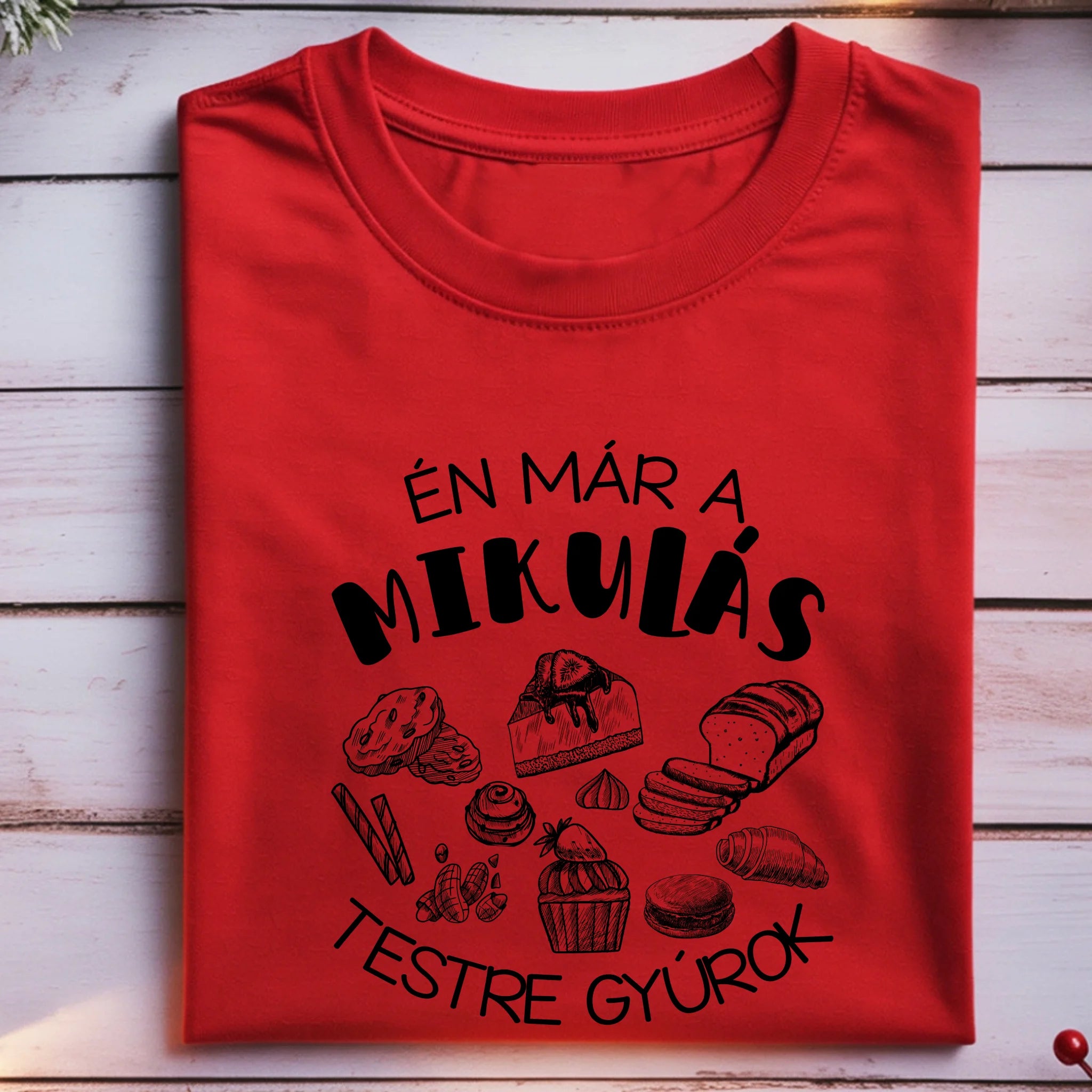 Mikulás testre gyúrok karácsonyi ajándék póló- vicces póló férfiaknak