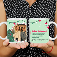 Karácsonyi bögre kollégának egyedi képpel és felirattal