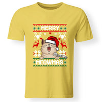 Merry Meowmass Karácsonyi Póló Gazdiknak választható macskával -egyedi ajándék férfiaknak