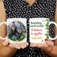 Karácsonyi bögre egy képpel és egyedi névvel