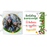 Karácsonyi bögre egy képpel és egyedi névvel
