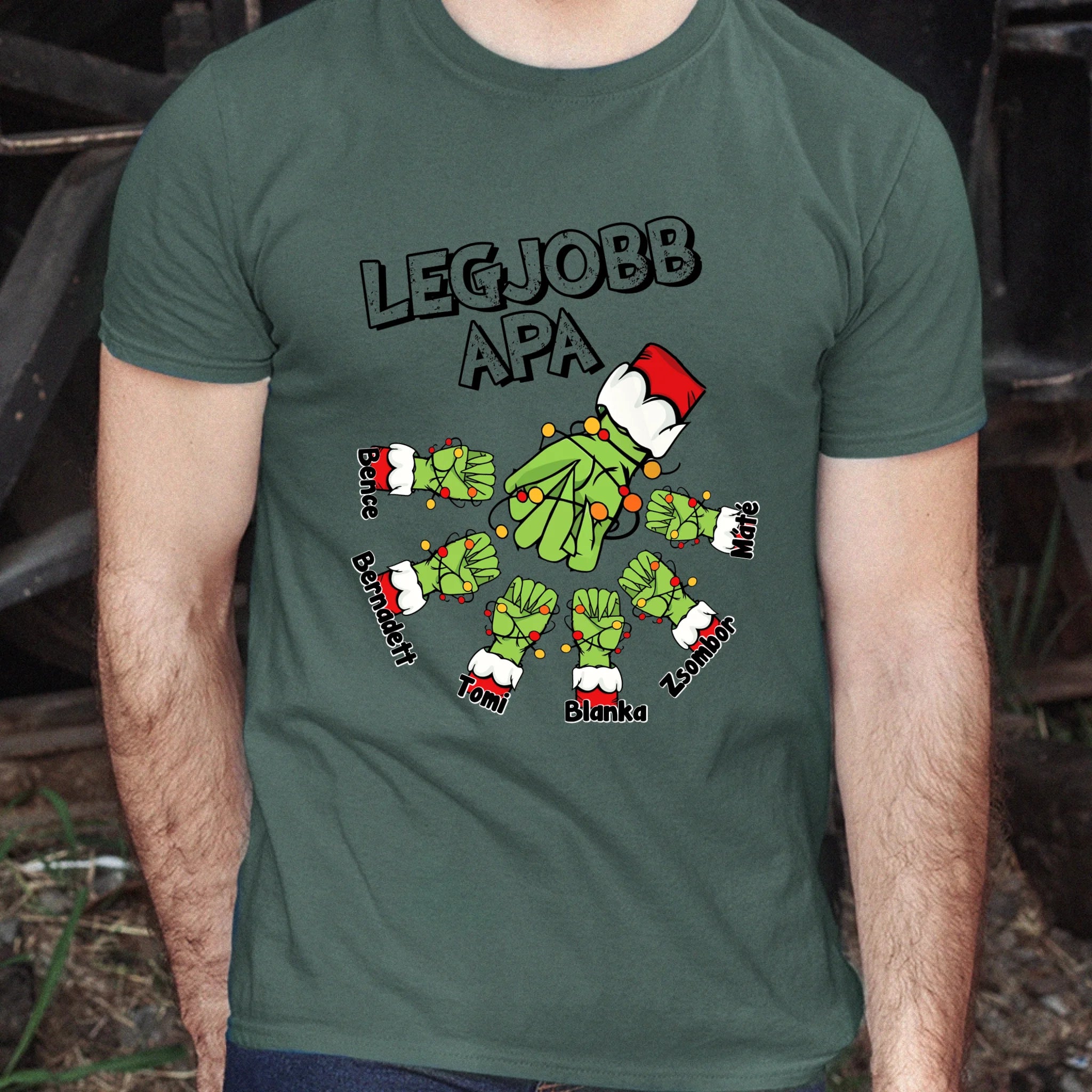 Karácsonyi ajándék apáknak - legjobb apa póló grincs verzió