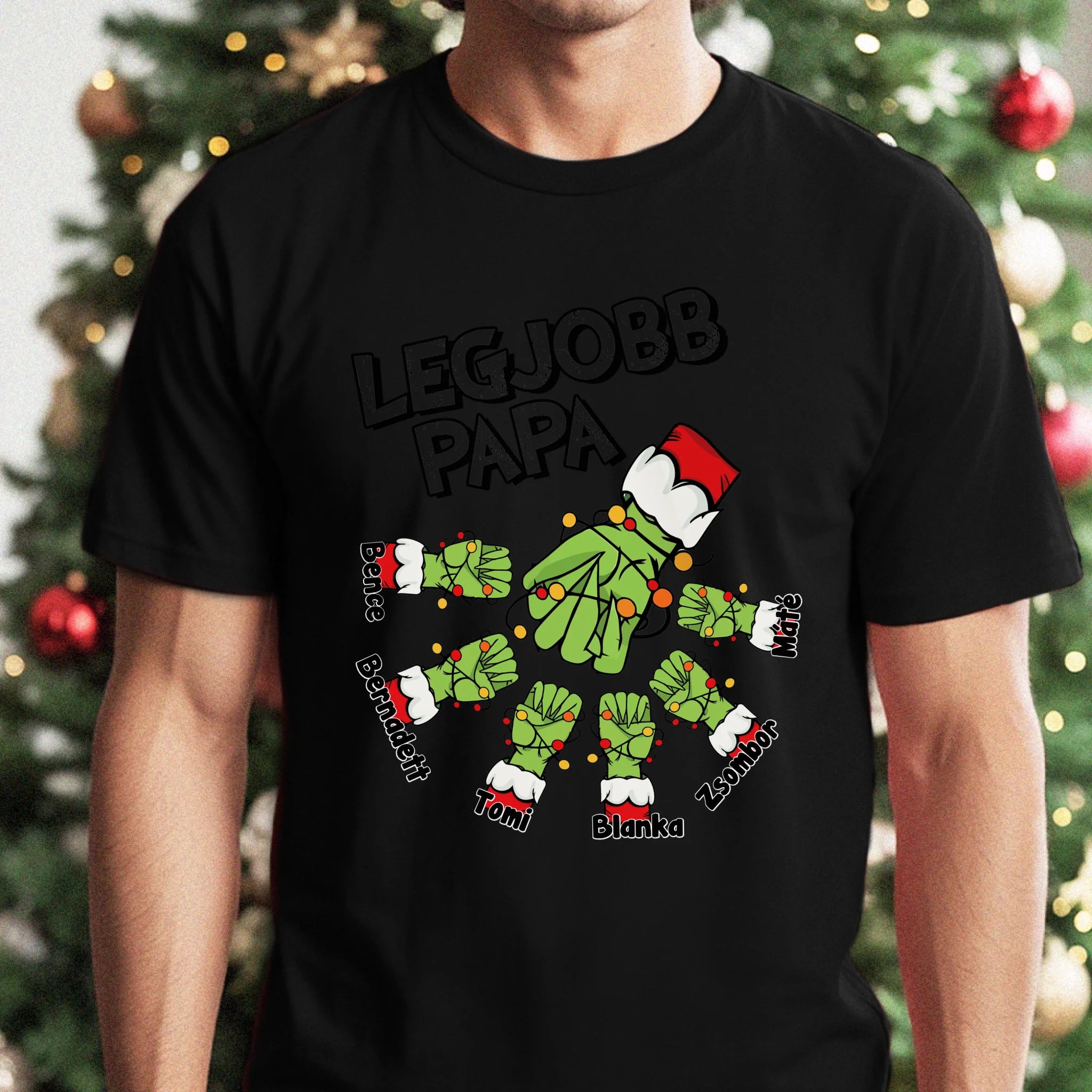 Karácsonyi ajándék papáknak - legjobb papa póló grincs verzió