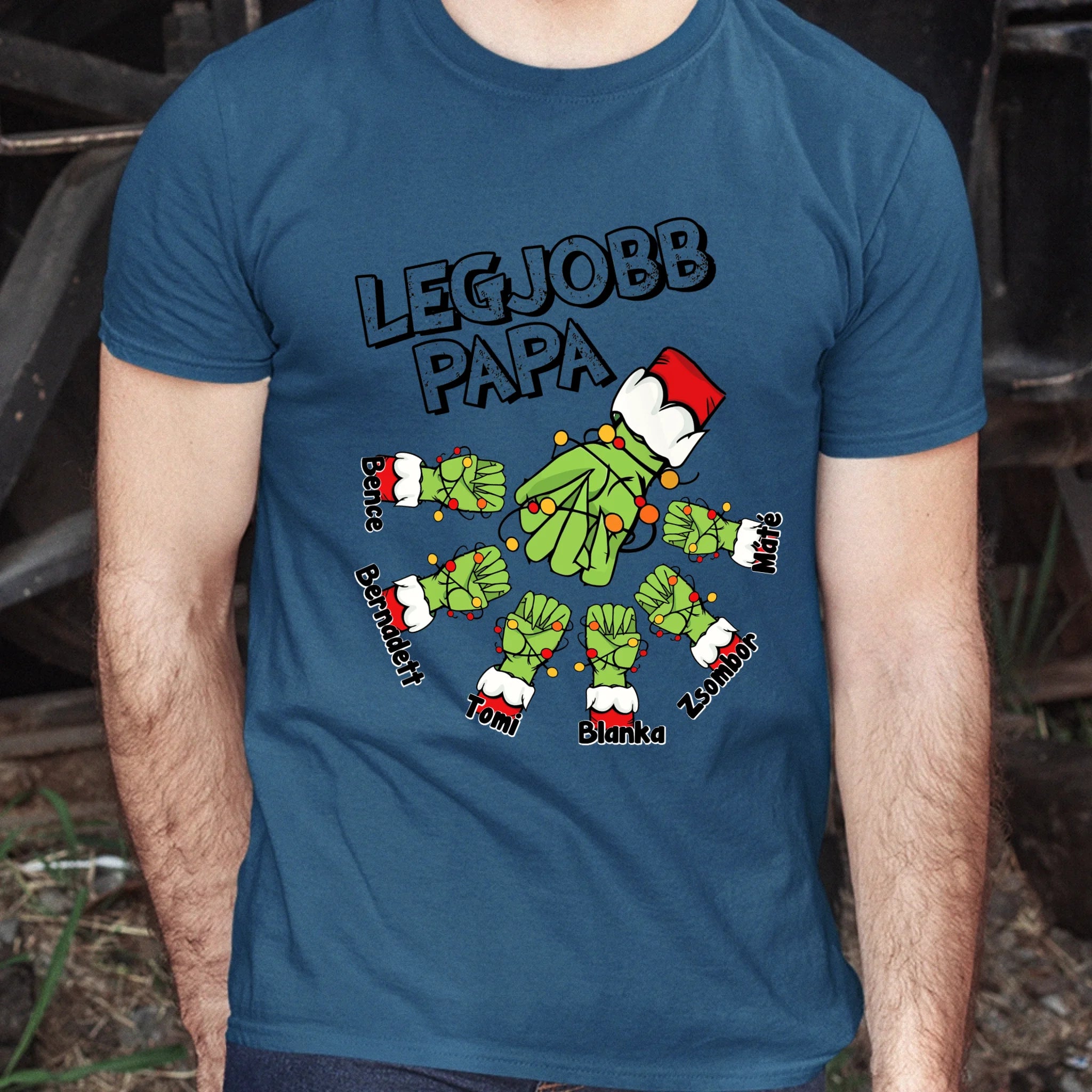 Karácsonyi ajándék papáknak - legjobb papa póló grincs verzió