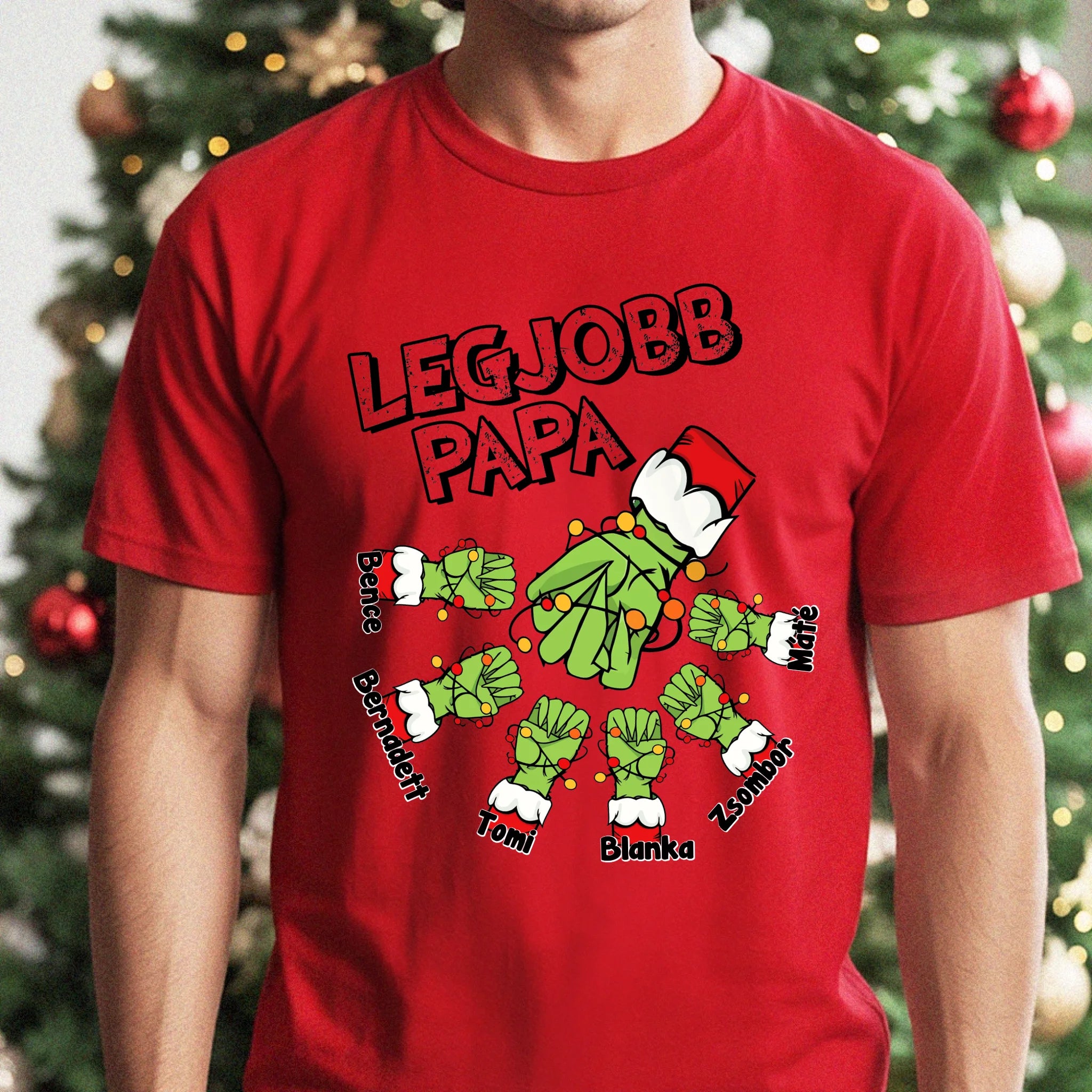 Karácsonyi ajándék papáknak - legjobb papa póló grincs verzió
