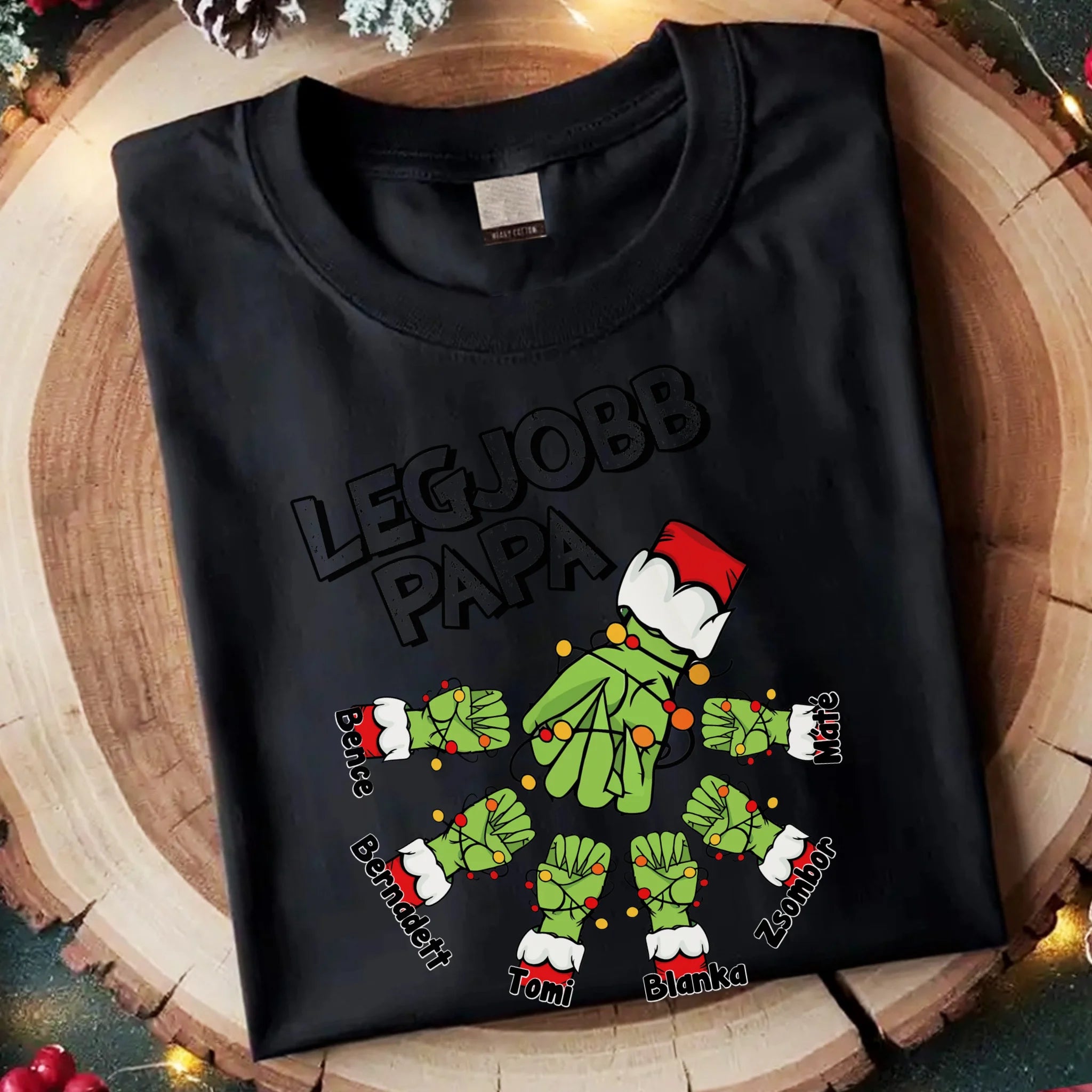 Karácsonyi ajándék papáknak - legjobb papa póló grincs verzió