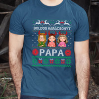 Boldog Karácsonyt Papa póló szerkeszthető karakterekkel -egyedi ajándék nagypapáknak