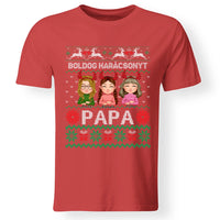 Boldog Karácsonyt Papa póló szerkeszthető karakterekkel -egyedi ajándék nagypapáknak