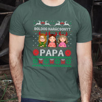 Boldog Karácsonyt Papa póló szerkeszthető karakterekkel -egyedi ajándék nagypapáknak