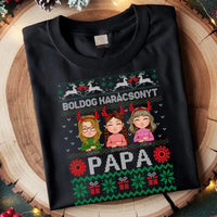 Boldog Karácsonyt Papa póló szerkeszthető karakterekkel -egyedi ajándék nagypapáknak