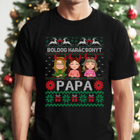 Boldog Karácsonyt Papa póló szerkeszthető karakterekkel -egyedi ajándék nagypapáknak