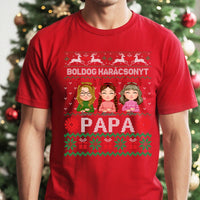 Boldog Karácsonyt Papa póló szerkeszthető karakterekkel -egyedi ajándék nagypapáknak