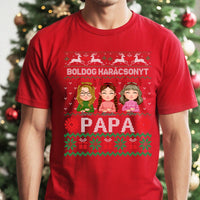 Boldog Karácsonyt Papa póló szerkeszthető karakterekkel -egyedi ajándék nagypapáknak