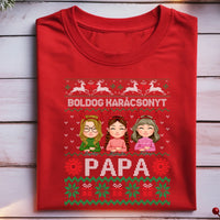 Boldog Karácsonyt Papa póló szerkeszthető karakterekkel -egyedi ajándék nagypapáknak