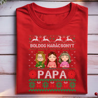 Boldog Karácsonyt Papa póló szerkeszthető karakterekkel -egyedi ajándék nagypapáknak