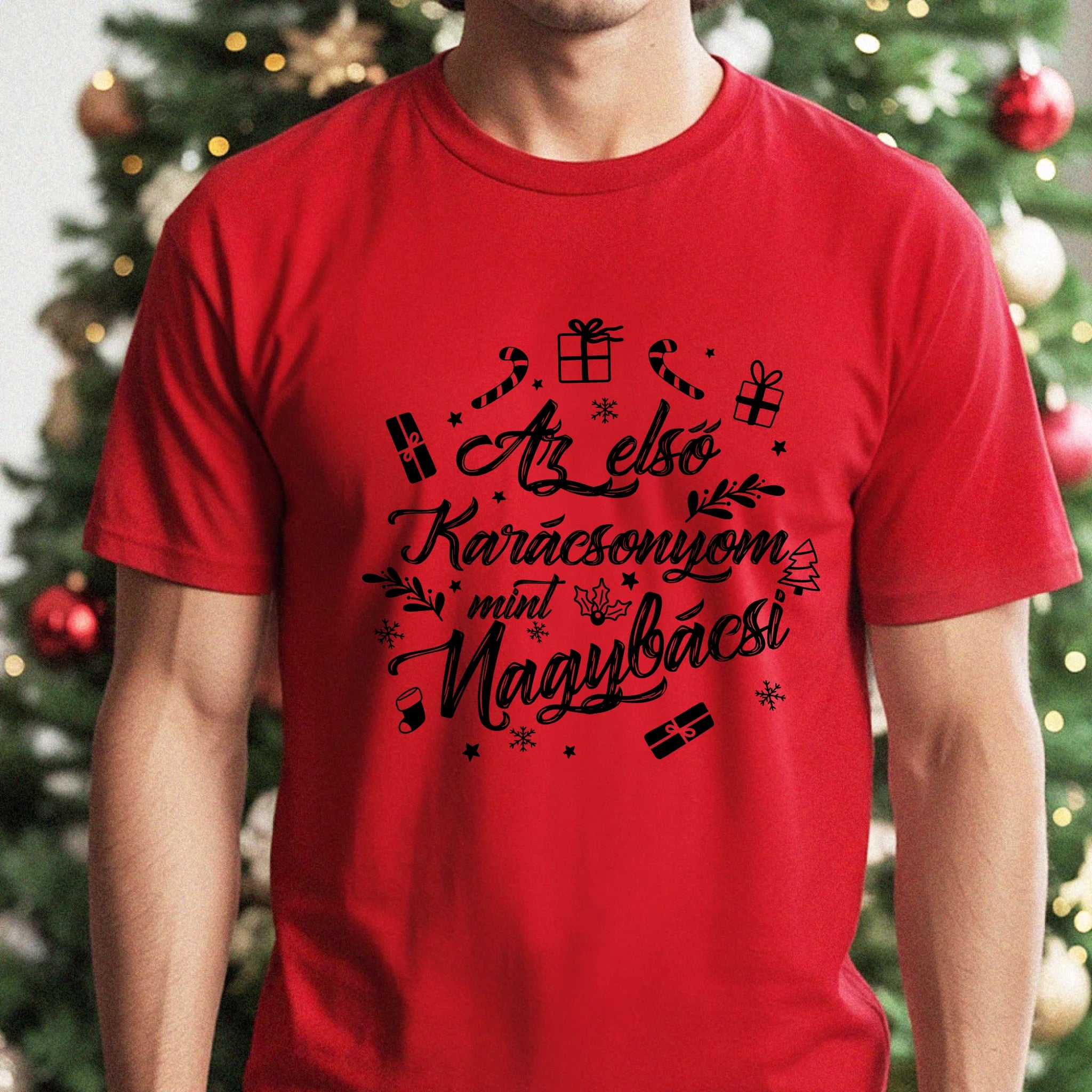 Az első karácsonyom mint nagybácsi póló -egyedi ajándék nagybácsiknak