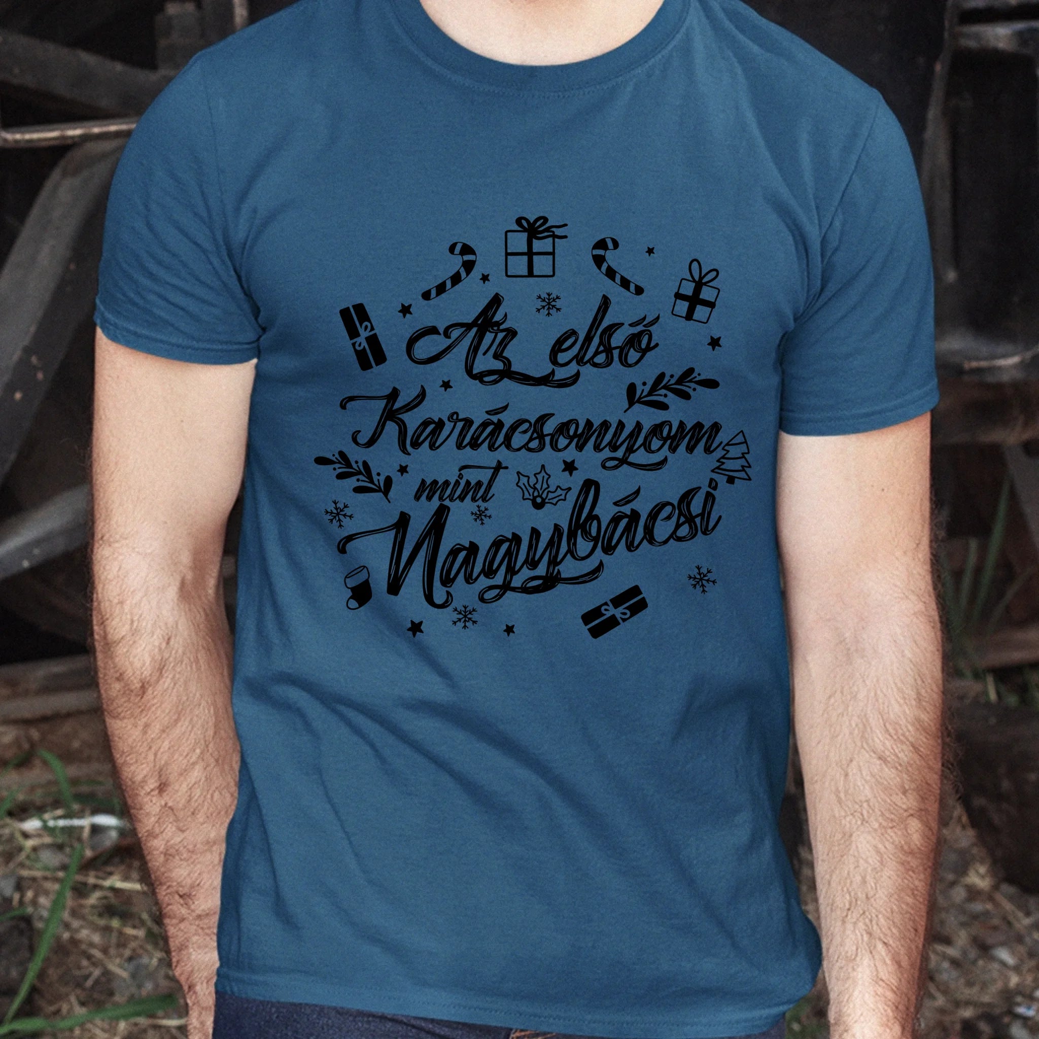Az első karácsonyom mint nagybácsi póló -egyedi ajándék nagybácsiknak