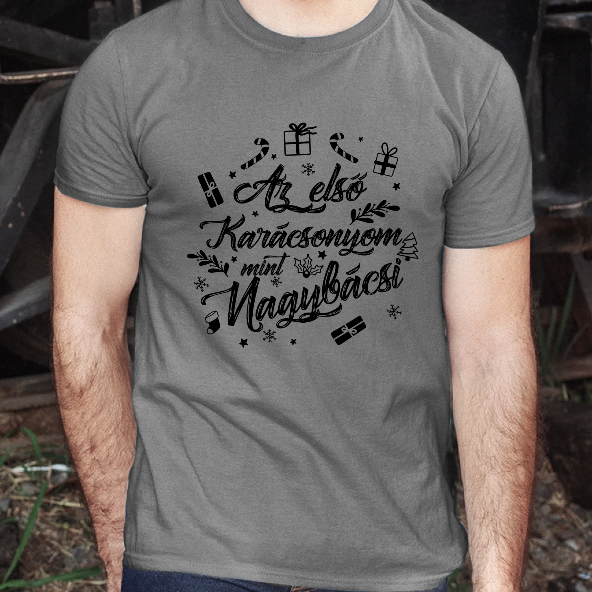 Az első karácsonyom mint nagybácsi póló -egyedi ajándék nagybácsiknak