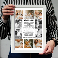 10 fényképes fotókollázs falikép - egyedi ajándék nagypapáknak