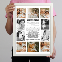 10 fényképes fotókollázs falikép - egyedi ajándék nagypapáknak