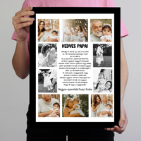 10 fényképes fotókollázs falikép - egyedi ajándék nagypapáknak