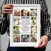 10 fényképes fotókollázs falikép - egyedi ajándék nagymamáknak