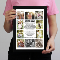 10 fényképes fotókollázs falikép - egyedi ajándék nagymamáknak