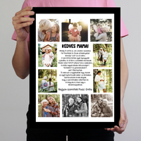 10 fényképes fotókollázs falikép - egyedi ajándék nagymamáknak
