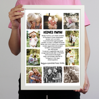 10 fényképes fotókollázs falikép - egyedi ajándék nagymamáknak