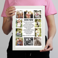 10 fényképes fotókollázs falikép - egyedi ajándék nagymamáknak