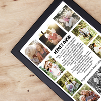 10 fényképes fotókollázs falikép - egyedi ajándék nagymamáknak