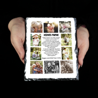 10 fényképes fotókollázs gránitkő - egyedi ajándék nagymamáknak