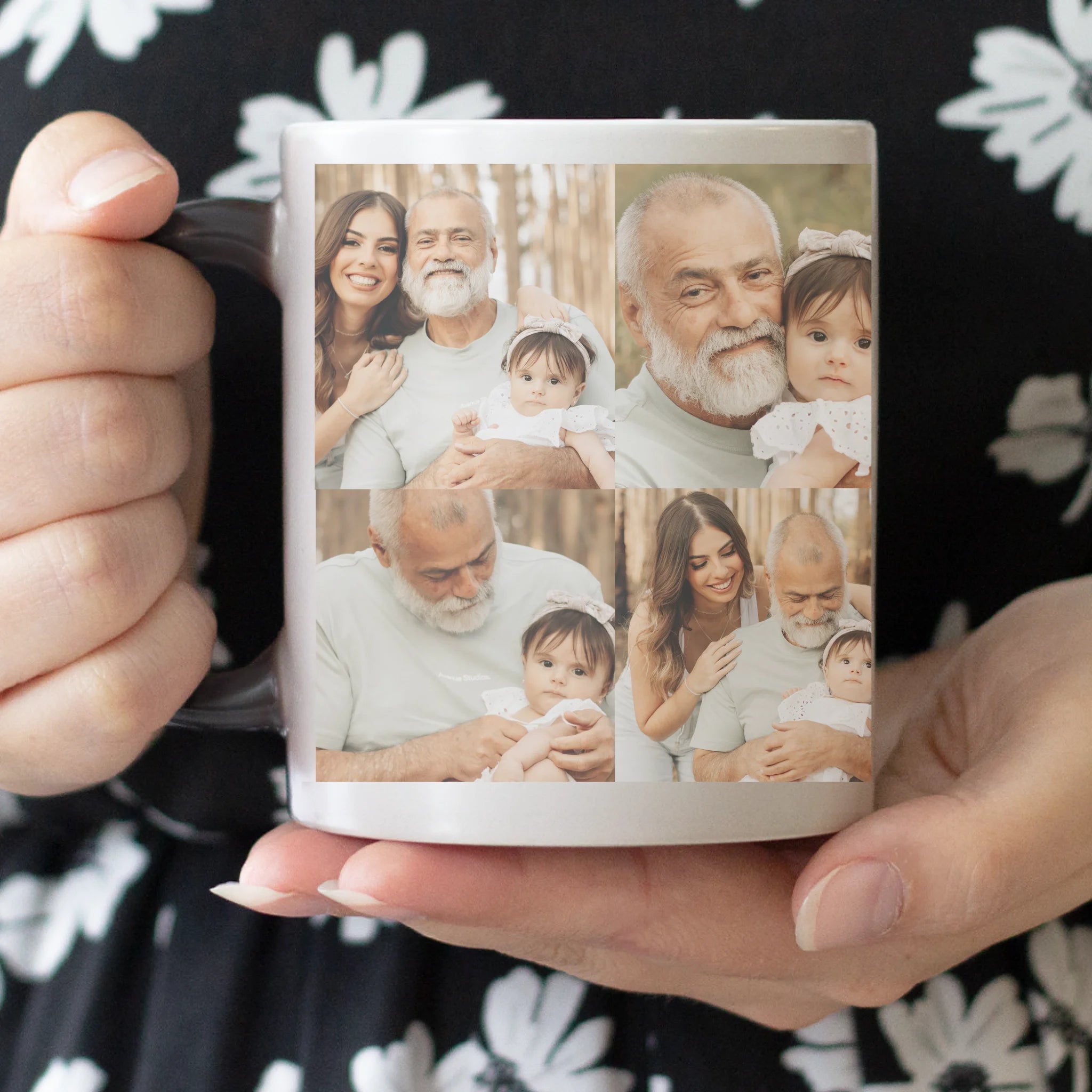 4 fényképes fotókollázs bögre - egyedi ajándék nagypapáknak