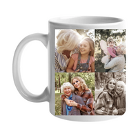 4 fényképes fotókollázs bögre - egyedi ajándék nagymamáknak